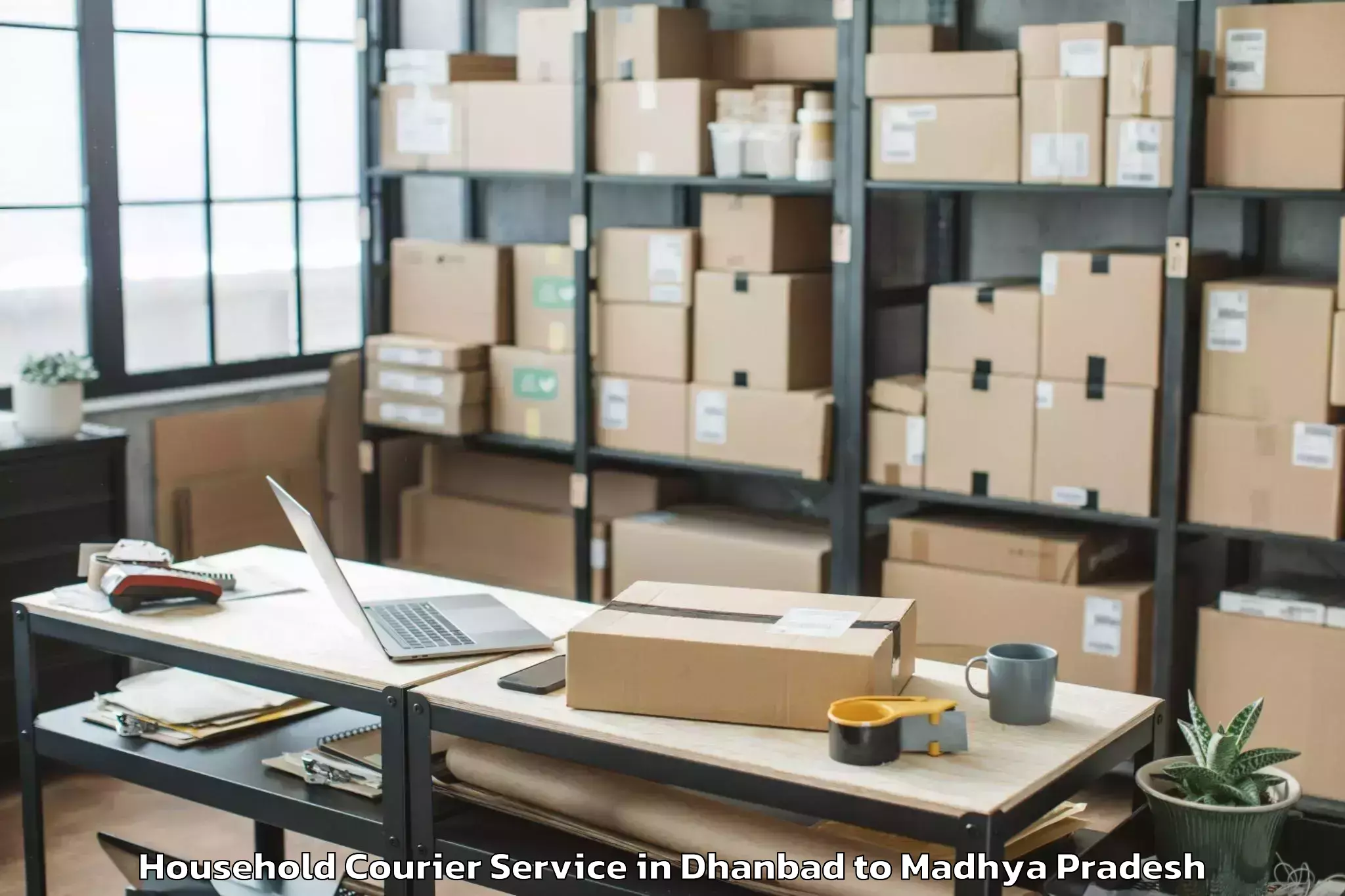 Book Your Dhanbad to Gandhwani Household Courier Today